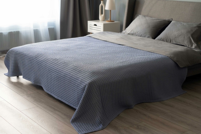 Ardesto Pique blanket 160х230cm, 100% cotton, light blue