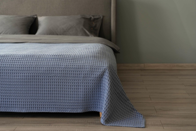 Ardesto Pique blanket 160х230cm, 100% cotton, light blue