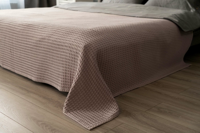 Ardesto Pique blanket 220x230cm, 100% cotton, beige