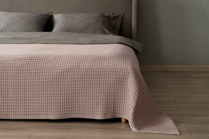 Ardesto Pique blanket 220x230cm, 100% cotton, beige
