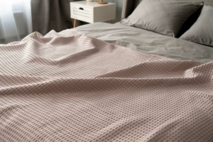 Ardesto Pique blanket 220x230cm, 100% cotton, beige