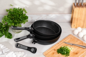 Ardesto Deep Fry pan with removable handle Gemini Bari, 24cm, aluminium, black