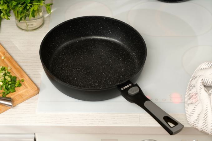 Ardesto Deep Fry pan with removable handle Gemini Bari, 24cm, aluminium, black