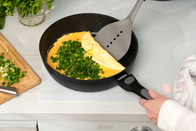 Сковорода глубокая со съемной ручкой Ardesto Gemini Bari, 26см, алюминий, черный