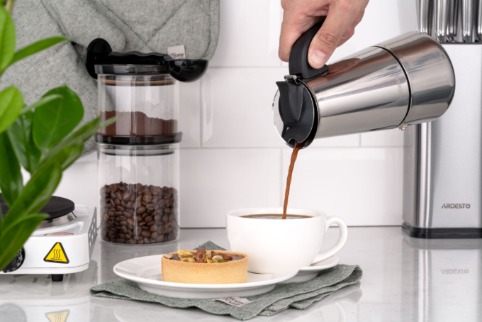 Ardesto Coffee Maker Gemini Apulia, 0.45l, 9 cups, stainless steel
