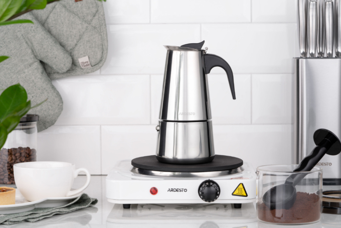 Ardesto Coffee Maker Gemini Apulia, 0.45l, 9 cups, stainless steel