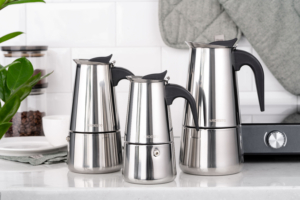 Ardesto Coffee Maker Gemini Apulia, 0.45l, 9 cups, stainless steel