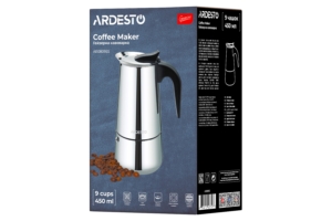 Ardesto Coffee Maker Gemini Apulia, 0.45l, 9 cups, stainless steel
