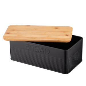 Ardesto Bread bin Midori 33х18х12cm, metal, bamboo, black