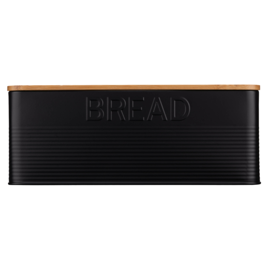 Ardesto Bread bin Midori 33х18х12cm, metal, bamboo, black