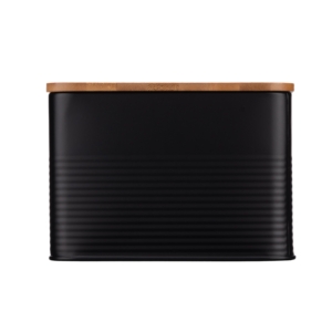Ardesto Bread bin Midori 33х18х12cm, metal, bamboo, black