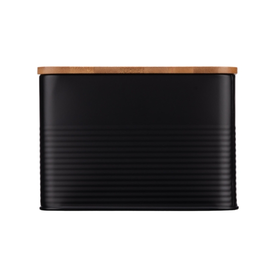 Ardesto Bread bin Midori 33х18х12cm, metal, bamboo, black