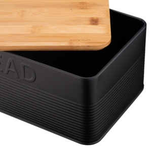 Ardesto Bread bin Midori 33х18х12cm, metal, bamboo, black