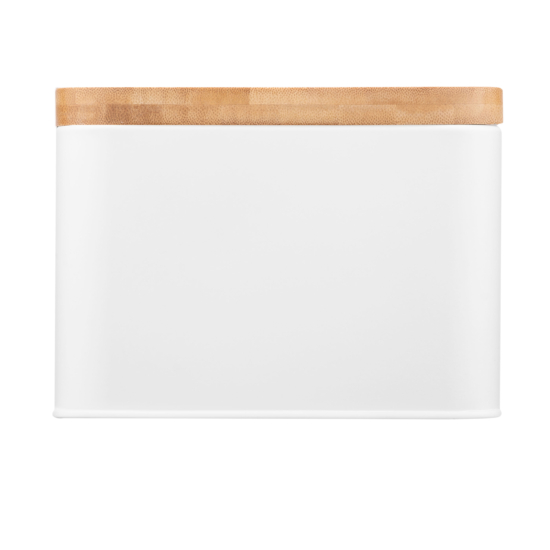 Ardesto Bread bin Midori 33х13х18cm, metal, bamboo, white