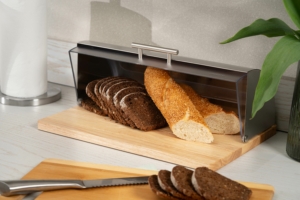 Ardesto Bread bin Gemini 39х27х15cm, wood, plastic, stainless steel
