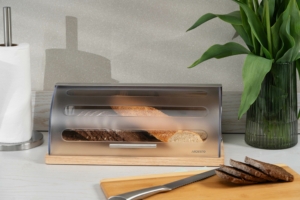 Ardesto Bread bin Gemini 39х27х15cm, wood, plastic, stainless steel