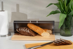 Ardesto Bread bin Gemini 39х27х15cm, wood, plastic, stainless steel