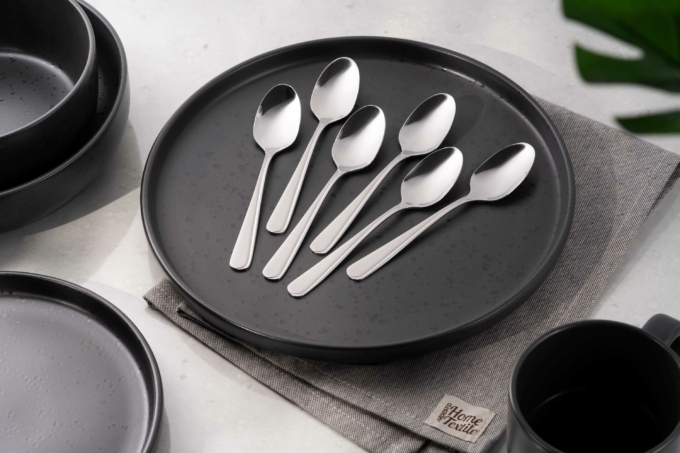 Ardesto Teaspoons set Black Mars Zenith , 6pcs, stainless steel