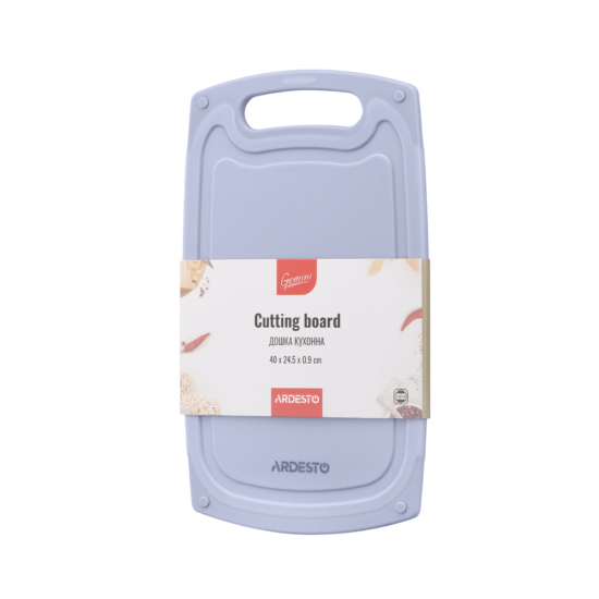 Ardesto Cutting board Gemini, 40х24.5х0.9cm, plastic, grey