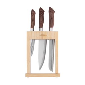 Ardesto Knives Set with block Midori, 6pcs, stainless steel, plastic, bamboo, brown