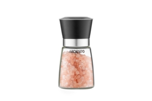 Ardesto Salt and Pepper Mill Gemini, 180ml, glass, plastic, transparent, black