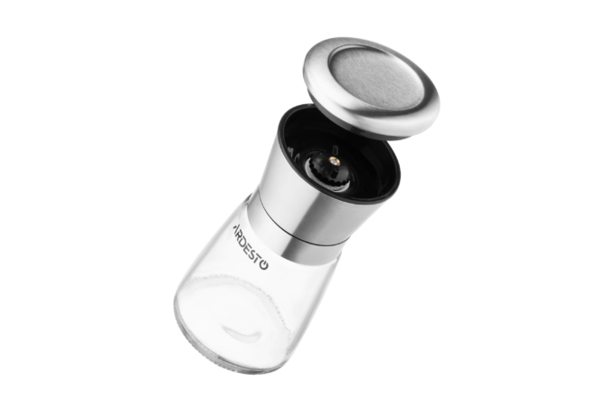 Ardesto Salt and Pepper Mill Gemini, 180ml, glass, stainless steel, transparent