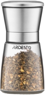 Ardesto Salt and Pepper Mill Gemini, 180ml, glass, stainless steel, transparent