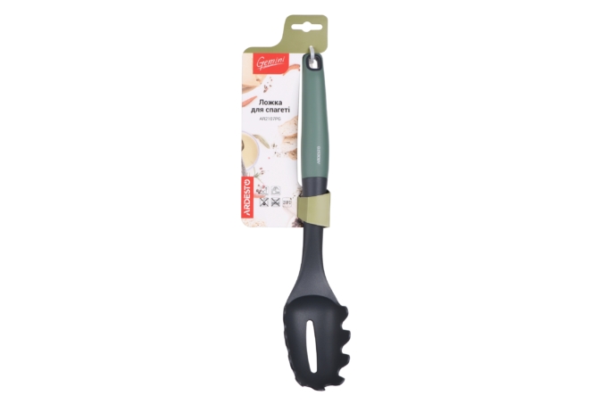 Ardesto Spaghetti spoon Gemini, 32.8cm, nylon, plastic, gray-green