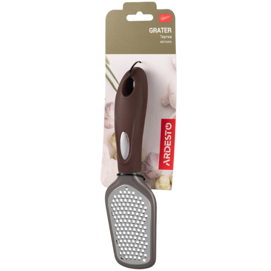 Ardesto Grater Gemini, 21.5cm, stainless steel, plastic, gray-brown