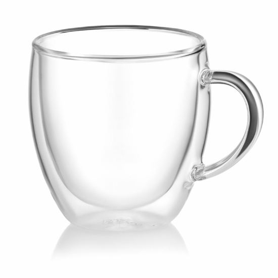 Ardesto Double wall mug set with handle, 180ml, 2pcs, borosilicate glass, transparent