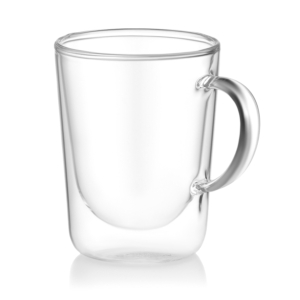 Ardesto Double wall mug set with handle, 350ml, 2pcs, borosilicate glass, transparent