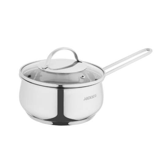 Ardesto Saucepan with glass lid Gemini Liguria, 1.8l, stainless steel