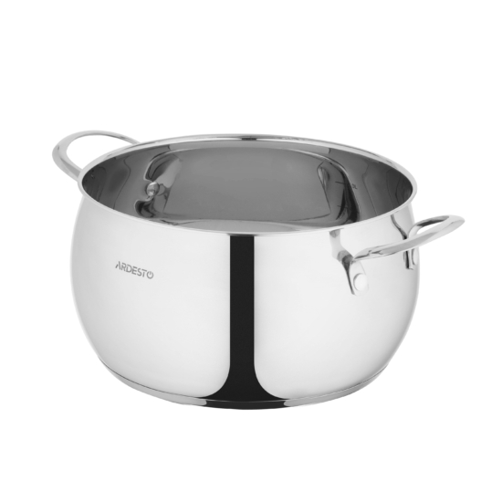 Ardesto Casserole with glass lid Gemini Liguria, 6.4l, stainless steel