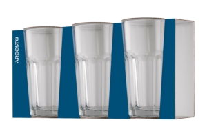 Long drink set ARDESTO Salerno, 300ml, 3pcs, glass, transparent