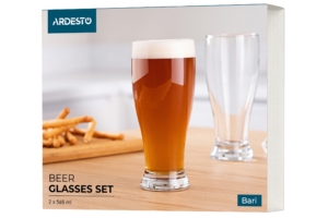Ardesto Beer glasses set Bari, 565ml, 2pcs, glass, transparent