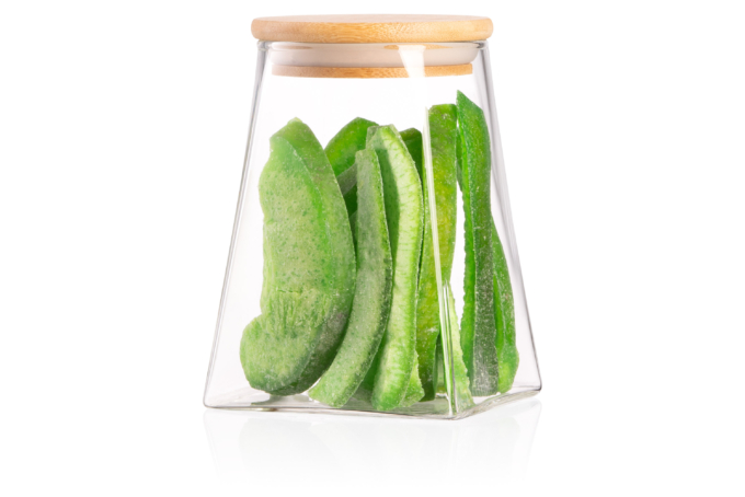 Банка для хранения Ardesto Midori, 740мл, стекло, бамбук, конусная, прозрачный