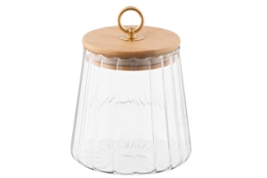 Банка для зберігання Ardesto Fresh Vintage, 650мл, скло, бамбук, прозорий