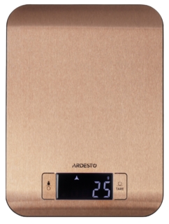 Ardesto scales for kitchen 5кг, CR2032x2 included, iron, bronze