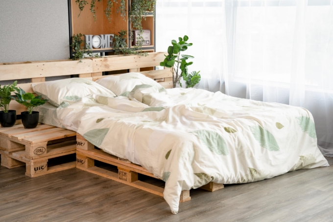 Ardesto Bedding set 1.5 Gloria, sateen, duvet cover160x220cm, sheet 160x220cm, pillowcases (2) 50x70cm, 100% cotton, leaves green