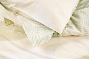 Ardesto Bedding set 1.5 Gloria, sateen, duvet cover160x220cm, sheet 160x220cm, pillowcases (2) 50x70cm, 100% cotton, leaves green