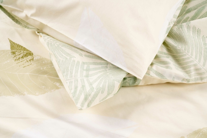 Ardesto Bedding set 1.5 Gloria, sateen, duvet cover160x220cm, sheet 160x220cm, pillowcases (2) 50x70cm, 100% cotton, leaves green