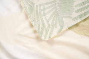 Ardesto Bedding set 1.5 Gloria, sateen, duvet cover160x220cm, sheet 160x220cm, pillowcases (2) 50x70cm, 100% cotton, leaves green