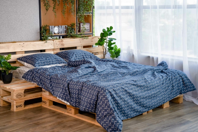 Double Bedding Set ARDESTO Gloria, geo navy ART2022DB