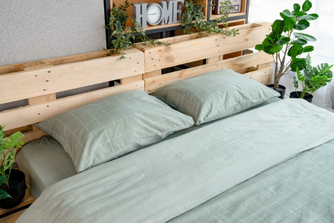 ARDESTO Bedding set 2.0 Gloria, sateen, duvet cover 200x220cm, sheet 230x240cm, pillowcases (2) 50x70cm, 100% cotton, checks green