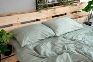 ARDESTO Bedding set 2.0 Gloria, sateen, duvet cover 200x220cm, sheet 230x240cm, pillowcases (2) 50x70cm, 100% cotton, checks green