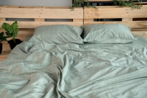 ARDESTO Bedding set 2.0 Gloria, sateen, duvet cover 200x220cm, sheet 230x240cm, pillowcases (2) 50x70cm, 100% cotton, checks green