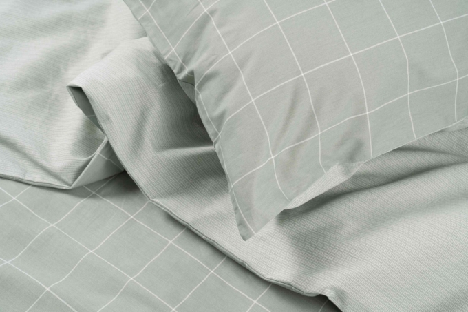 ARDESTO Bedding set 2.0 Gloria, sateen, duvet cover 200x220cm, sheet 230x240cm, pillowcases (2) 50x70cm, 100% cotton, checks green