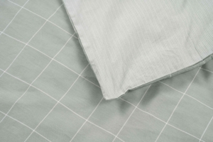 ARDESTO Bedding set 2.0 Gloria, sateen, duvet cover 200x220cm, sheet 230x240cm, pillowcases (2) 50x70cm, 100% cotton, checks green