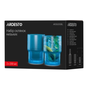 Ardesto Low glasses set, 200ml, 2pcs, glass, blue