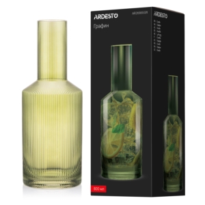Графин Ardesto 800мл, боросилікатне скло, зелений